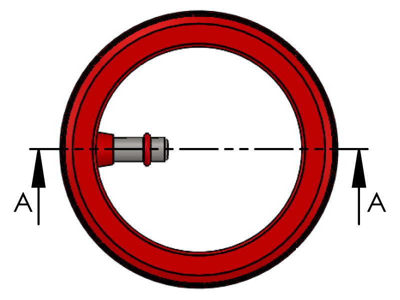 Dichtung Rasial nach außen von oben